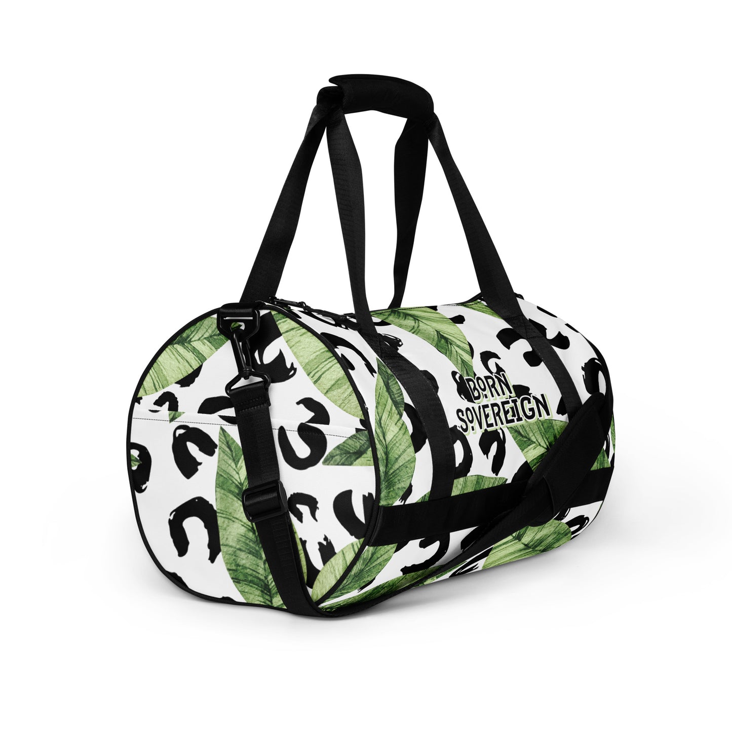 Leafy Leopard Print Duffle Bag