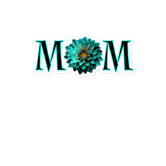 Floral MOM Teal Bubble-free sticker