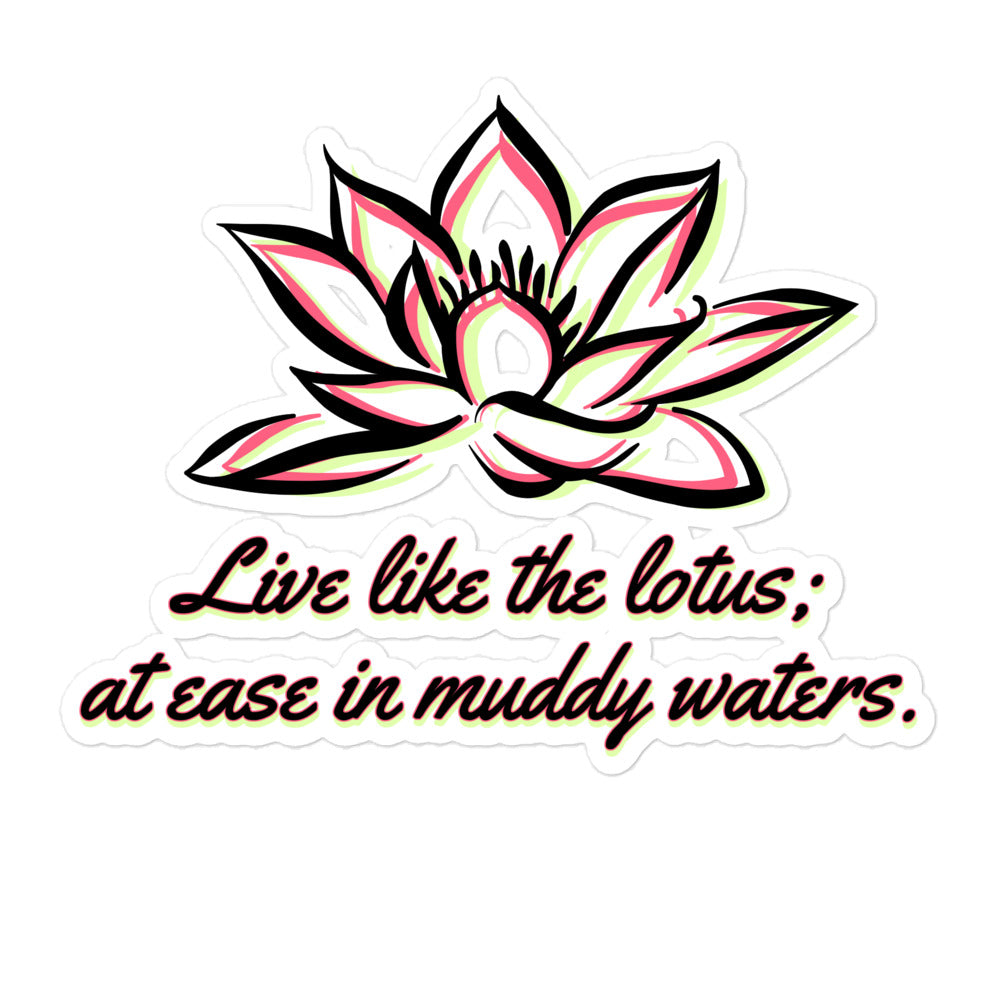 Zen Proverb - Lotus Quote Sticker