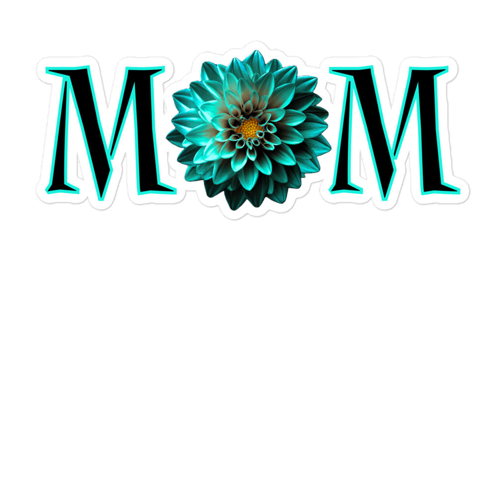 Floral MOM Teal Bubble-free sticker