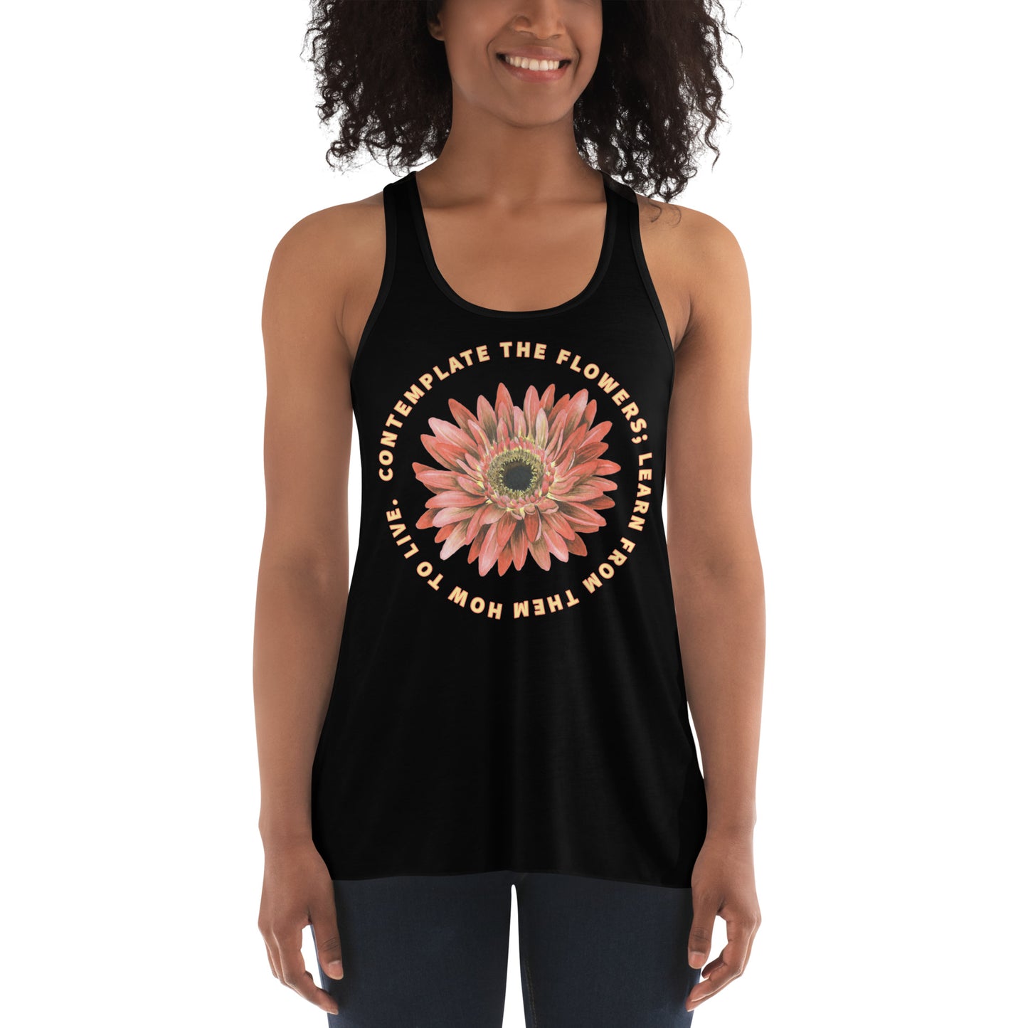 Floral Eckhart Tolle Women's Flowy Racerback Tank