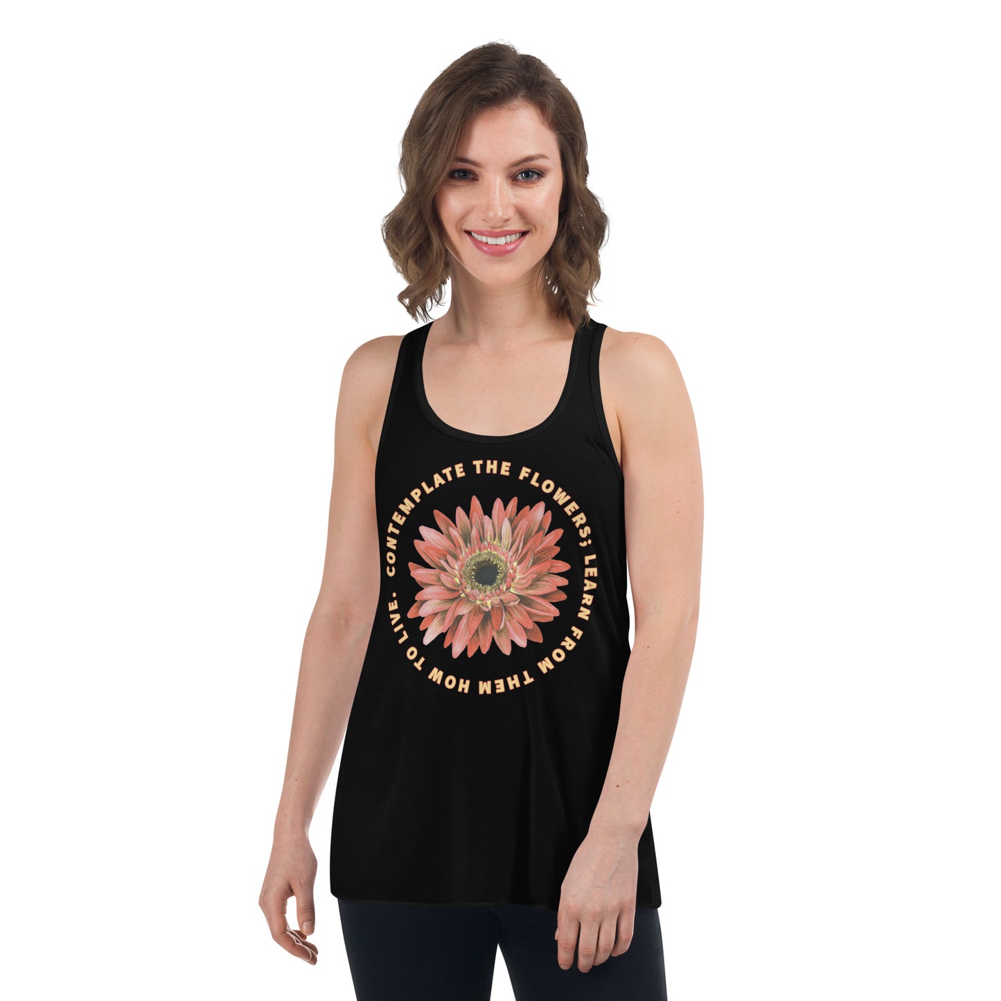 Floral Eckhart Tolle Women's Flowy Racerback Tank