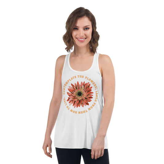 Floral Eckhart Tolle Women's Flowy Racerback Tank