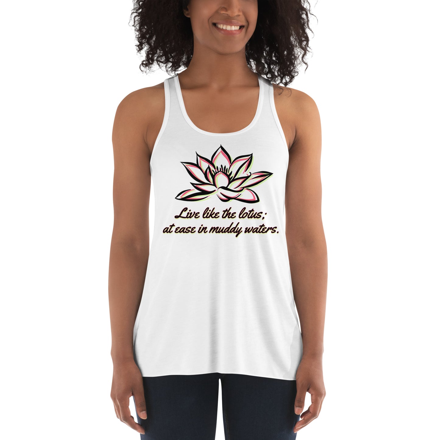 The Lotus - Women's Flowy Racerback Tank